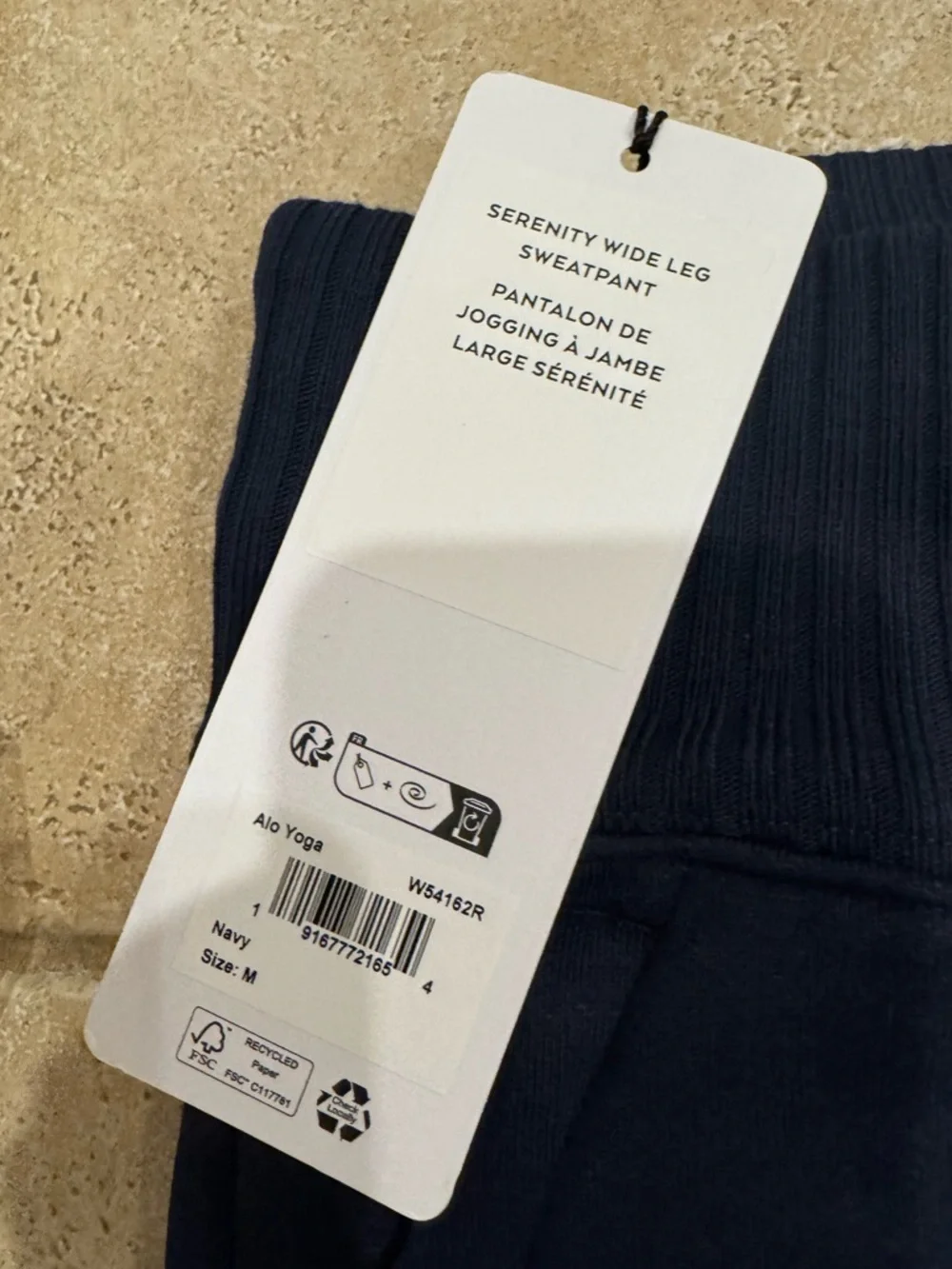 ALO Yoga size M NWT Serenity wide leg sweatpant in navy - Picture 9 of 13